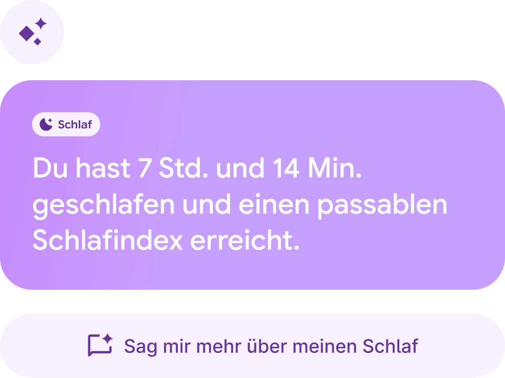 Chat mit dem Health Coach: „Schlafe ich besser an Tagen, an denen ich mehr Schritte mache?“ 