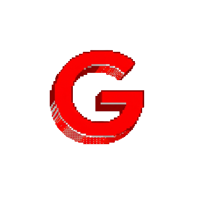 red retro letter G