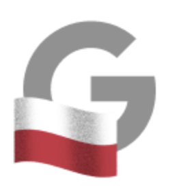 Illustration of the letter G next to the Polish flag