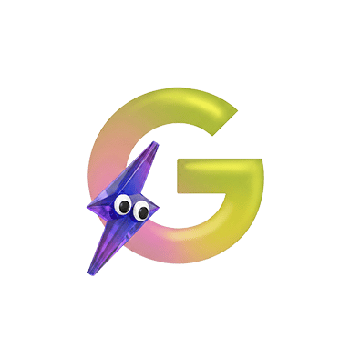 A multi-color G with a lightening bolt 