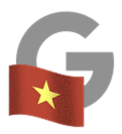 An illustration of the letter G next to the Vietnamese flag