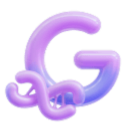 Illustration of a purple letter G with DNA