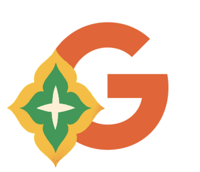 An illustration of a red square tile with the letter G