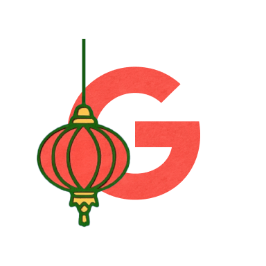 red letter G with a red and green lantern