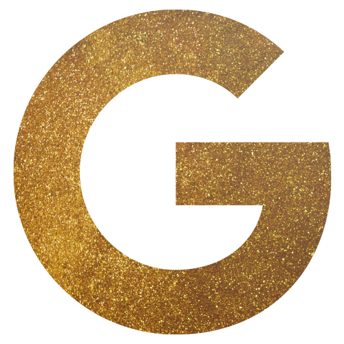 Golden letter G with sparkles