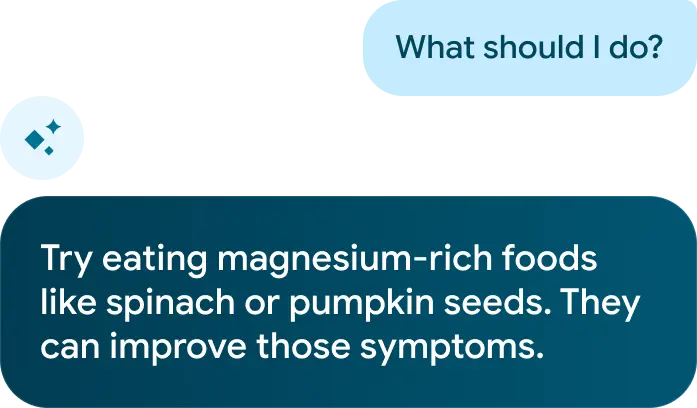 Image of Google Health Coach giving dietary advice to improve Women's Health symptoms. 