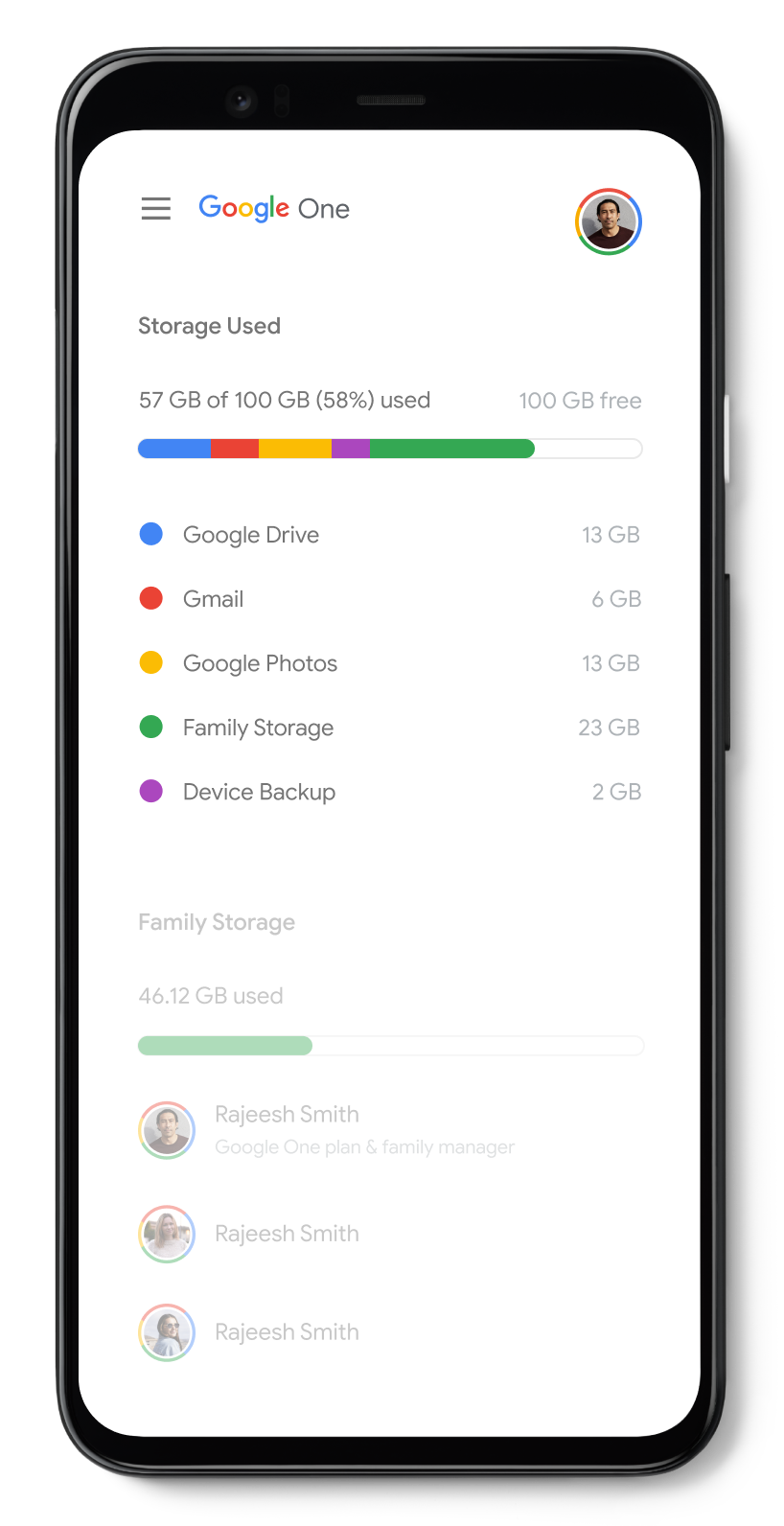 Google One - Expanded Cloud Storage & Automatic Phone Backup